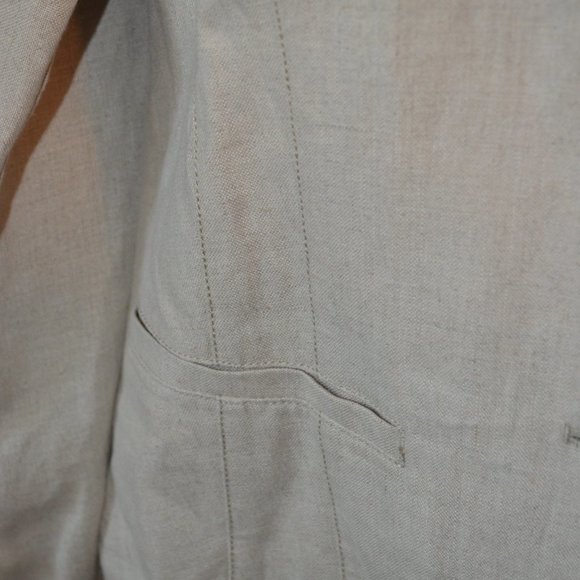 LL Bean Beige 100% Linen Jacket Sz 18 - Picture 9 of 16